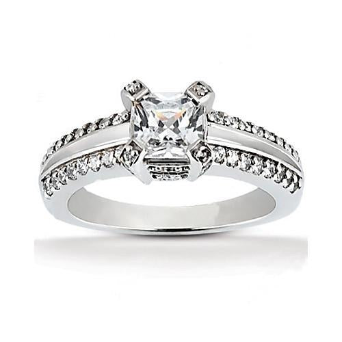 Princess Cut Diamond Solitaire Ring 2.20 Ct. Diamond With Accent Solitaire Ring with Accents