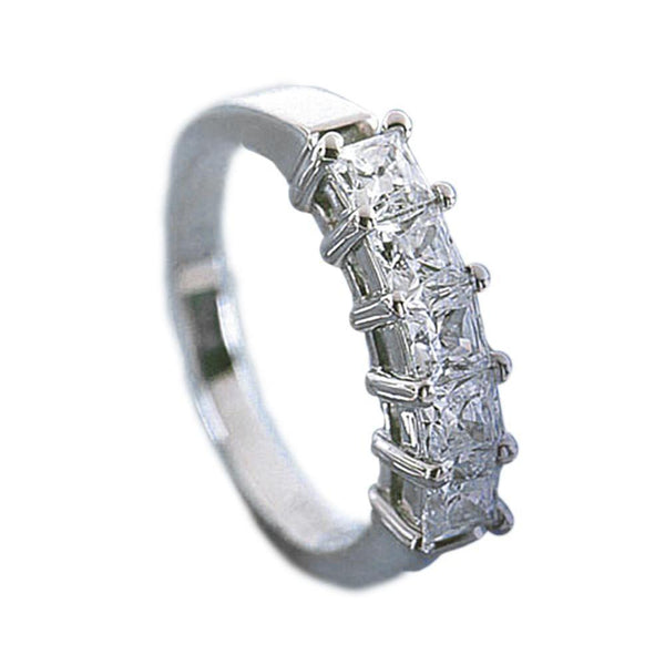 Princess Cut Diamonds Ladies Ring 2.5 Carat White Gold Ring