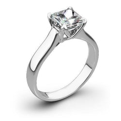 Princess Cut Solitaire 1.75 Carat Natural Earth Mined Diamond Wedding Ring White Gold