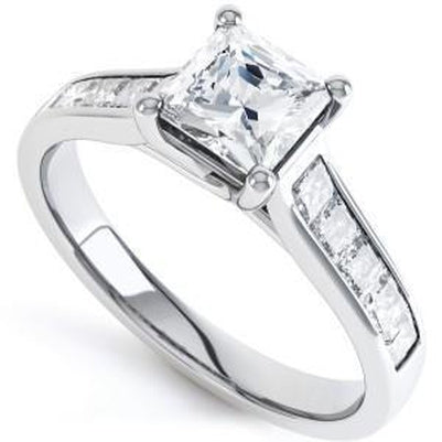 New Design High Quality  Sparkling Solitaire Ring with Accents White Gold Diamond 
