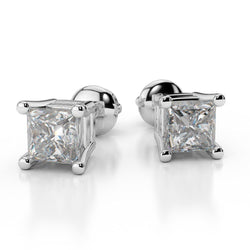 Princess Cut Sparkling 4 Ct Lab Grown Diamonds Women Studs Earrings White