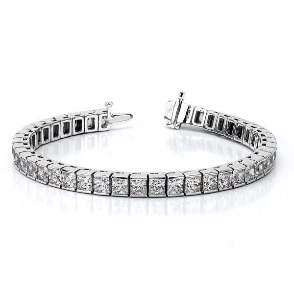 SB847-A Two Row 4 Prong Princess Cut Diamond Bracelet - Aaron & Son  Wholesaler of Diamond Mountings