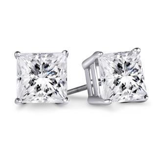 Princess Cut Stud Princess Cut White Elegant Woman's S Stud Earrings