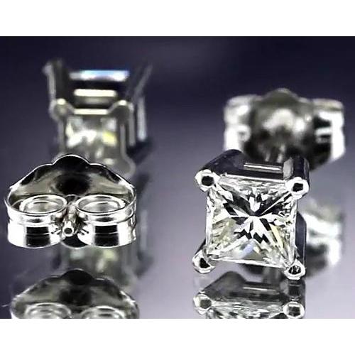 Princess Diamond Studs 1 Carat Stud Earrings