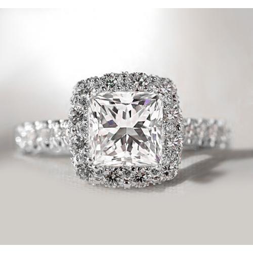 Princess Halo Diamond Ring Halo Ring