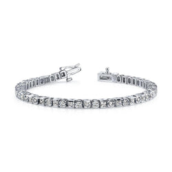 Princess & Round Cut 10 Ct Natural Earth Mined Diamonds Tennis Bracelet White Gold