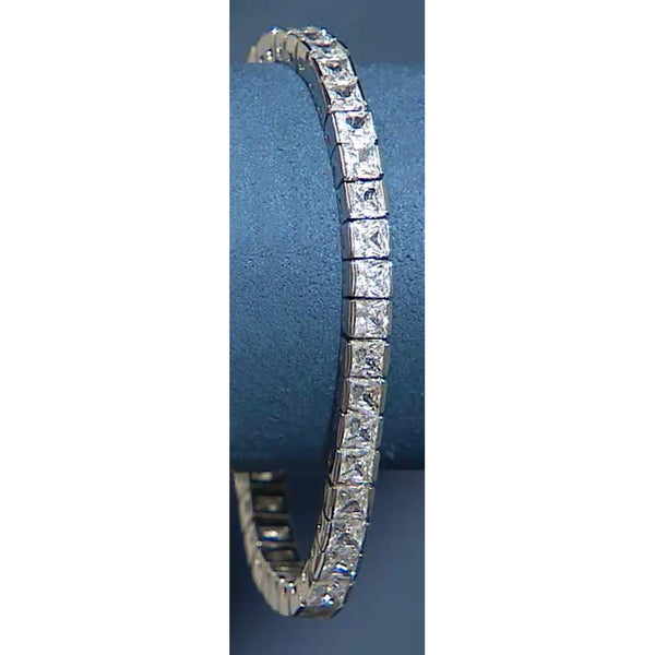 25 Carat Princess Cut Diamond Tennis Bracelet White Gold 14K Jewelry 