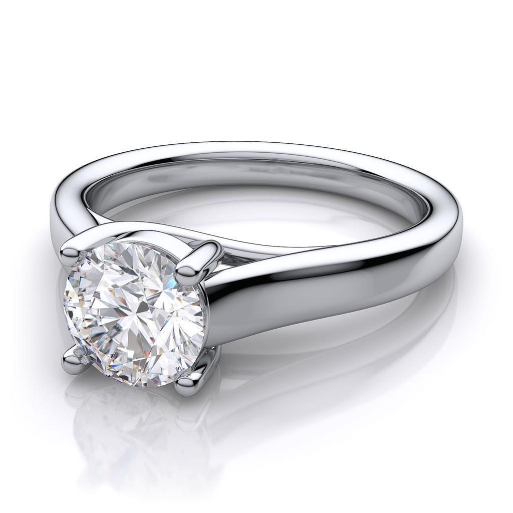 Prong Set 1 Carat Round Diamond Engagement Solitaire Ring White Gold Jewelry Solitaire Ring