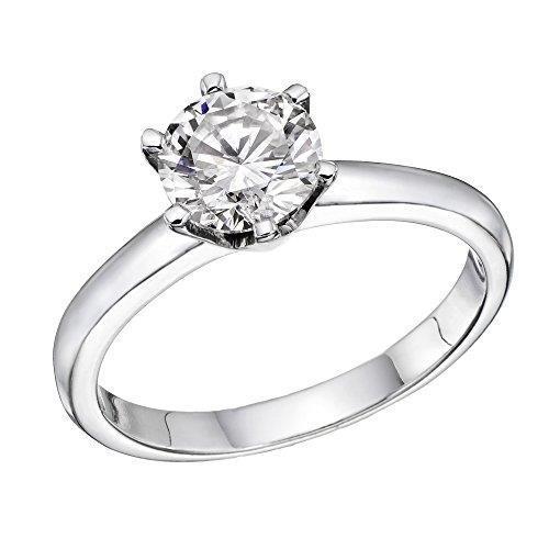 Fancy Prong Set  Round Solitaire Diamond Ring White Gold Jewelry Solitaire Ring