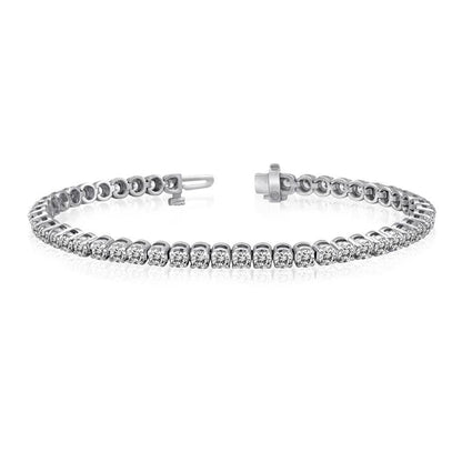 Prong Set 7.20 Carats Round Diamond Tennis Bracelet White Gold Jewelry Tennis Bracelet