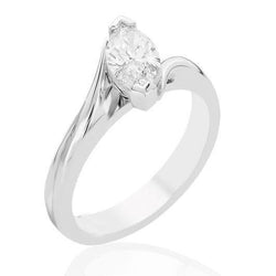 Twisted Shank 1.75 Ct Marquise Diamond Solitaire Ring White Gold 14K
