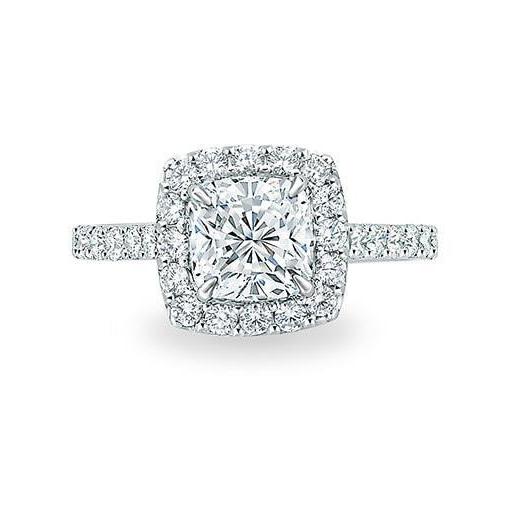 natural round diamond 2ct ring front view