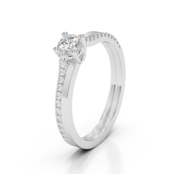 2 Carats Solitaire With Accent Diamonds Ring Prong Set White Gold