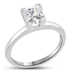 2.75 Carats Solitaire Princess Cut Sparkling Natural Earth Mined Diamond Wedding Ring