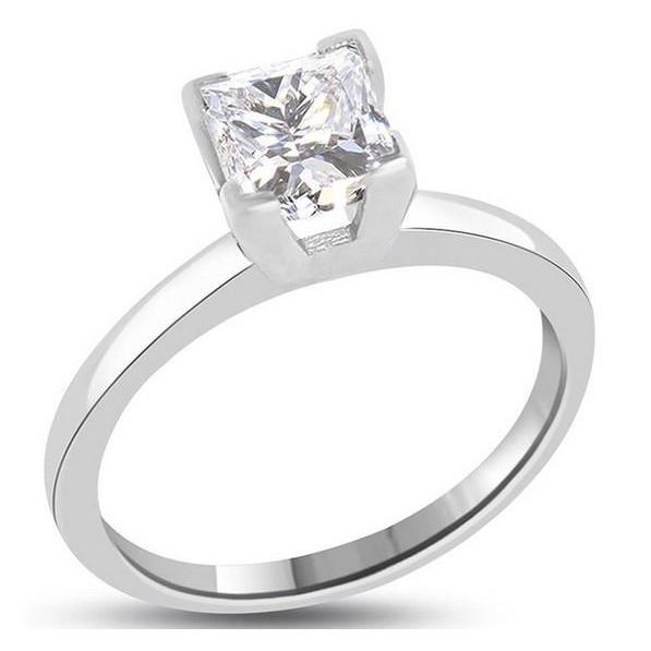 Prong Set 2.75 Ct Princess Cut Sparkling Diamond Wedding Ring Solitaire Solitaire Ring