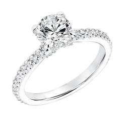 2.85 Carats Diamond Engagement Ring White Gold 14K