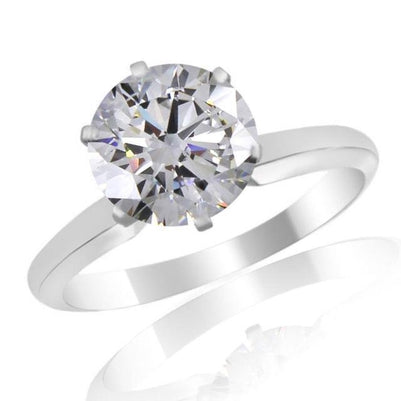 Prong Set 3 Carat Diamond Solitaire Engagement Ring Gold 14K D Vs1 Solitaire Ring
