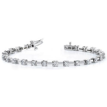Prong Set 3 Carats Round Diamond Tennis Bracelet Women Gold Jewelry Tennis Bracelet