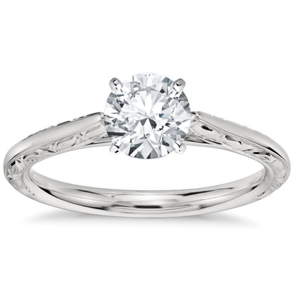  Round Cut Solitaire Diamond Antique Style Wedding Ring 