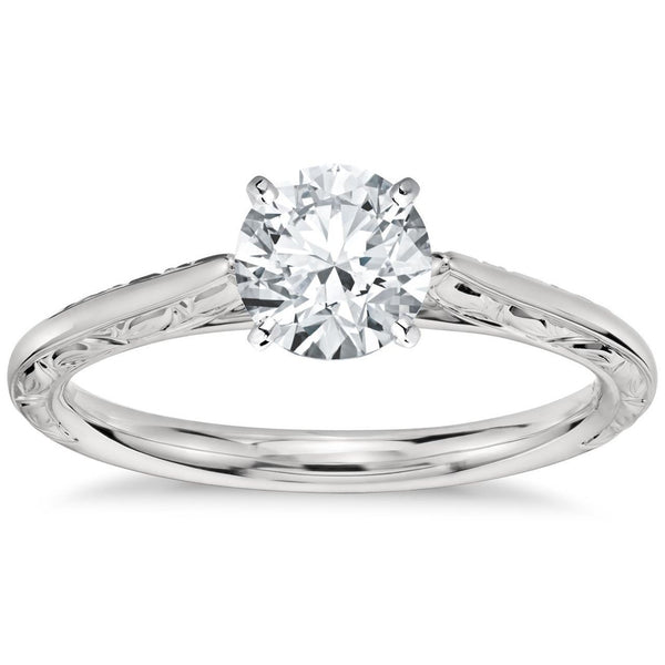  Round Cut Solitaire Diamond Antique Style Wedding Ring 