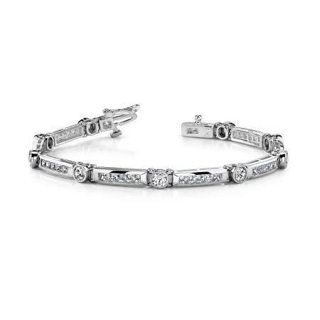Prong Set 8.50 Ct Sparkling Diamonds Tennis Bracelet White Gold 14K Tennis Bracelet