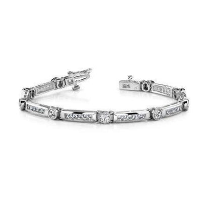Prong Set 8.50 Ct Sparkling Diamonds Tennis Bracelet White Gold 14K Tennis Bracelet