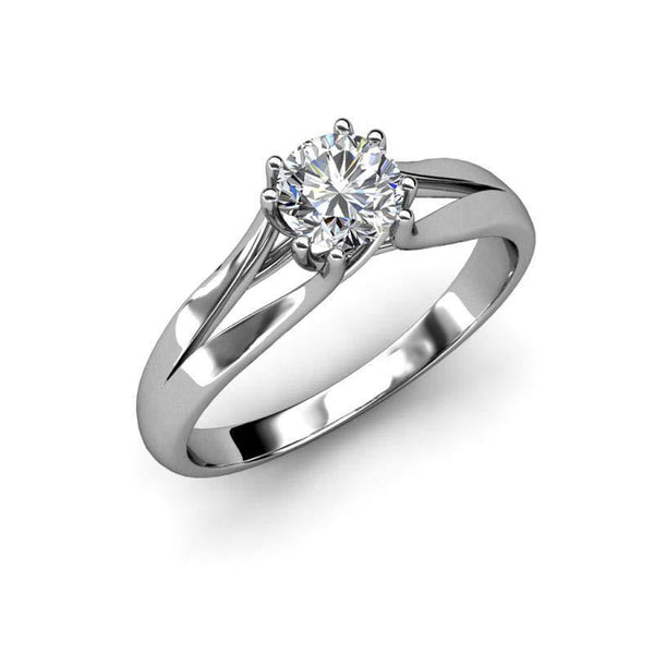 Prong Set Brilliant Cut 1.75 Ctt Diamond Engagement Ring White Gold Solitaire Solitaire Ring