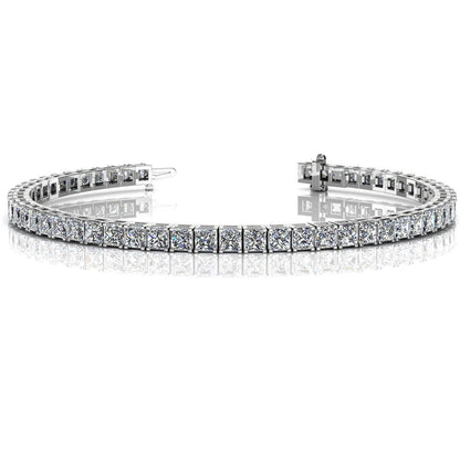 Prong Set Lab Grown Diamond Tennis Bracelet White Gold Jewelry 11.20 Ct