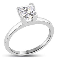Princess Cut 0.75 Carats Lab Grown Diamond Solitaire Ring White Gold 14K