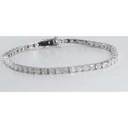 Prong Set Radiant Cut 7.50 Carats Natural Earth Mined Diamonds Tennis Bracelet WG14K