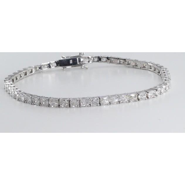 Prong Set Radiant Cut 6.25 Carats Diamonds Tennis Bracelet Wg10K Tennis Bracelet