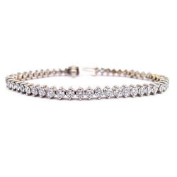 Round Cut 5 Carats Lab Grown Diamonds Tennis Bracelet WG 10K