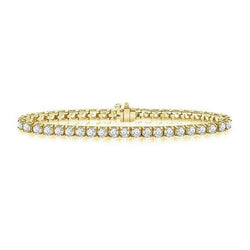 Round Cut 6.60 Carats Lab Grown Diamonds Tennis Bracelet 10K YG