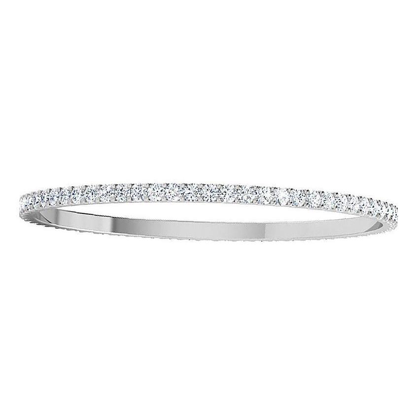 Prong Set Round Cut Diamond Tennis Bangle Gold 14K 6.20 Ct Bangle