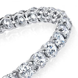 Real  Round Diamond Tennis Bracelet 8.25 Carats White Gold 14K