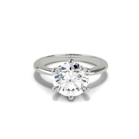 Prong Set  Sparkling Unique Solitaire White Gold Diamond Anniversary Ring 