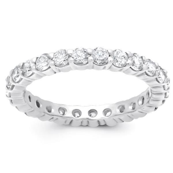 Prong Set Round Diamond Eternity Wedding Lady Band White Gold 3.90 Ct Eternity Band