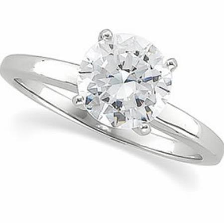 Prong Set Oval Lady’s Fancy Wedding Engagement White Gold Diamond Solitaire Ring