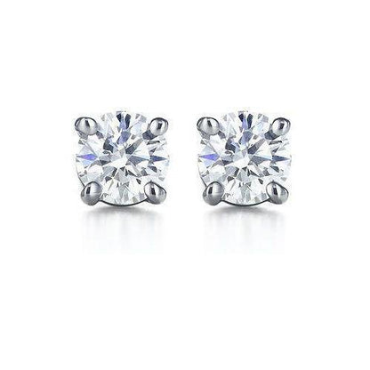 Prong Set Sparkling 1.50 Carats Diamonds Studs Earrings 14K White Gold Stud Earrings