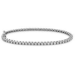 Real  Sparkling Diamond Lady Tennis Bracelet Prong Set 3.10 Carat WG 14K