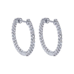 Prong Set Sparkling 3.80 Carats Diamonds Hoop Earrings Gold White