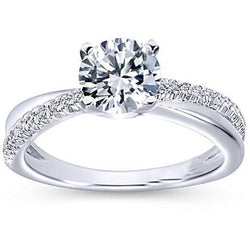 Prong Set Sparkling Round Cut 3.35 Carats Natural Earth Mined Diamond Engagement Ring