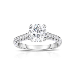 Sparkling Round Cut 3.75 Carats Natural Earth Mined Diamond Anniversary Ring Prong Set
