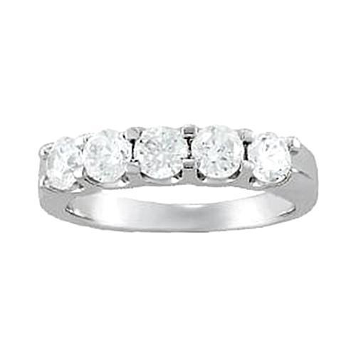 Prong Set White Gold 14K 1.25 Carat Diamond Engagement Band Band