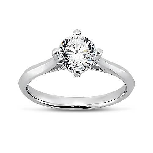 Prong Setting  Lady’s High Quality Sparkling Unique Solitaire White Gold Diamond Ring  
