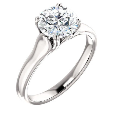  Vintage Style White Elegant Woman's Solitaire Diamond Ring 