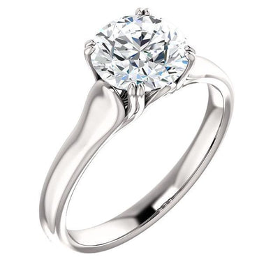  Vintage Style White Elegant Woman's Solitaire Diamond Ring 