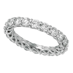3 Carats Round Diamond Eternity Ring Band Solid Gold 14K