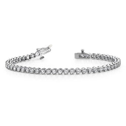 Prong Setting Round Cut 5 Ct Lab Grown Diamonds Tennis Bracelet White Gold