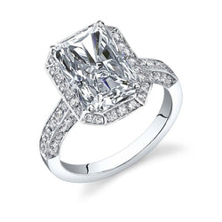 Radiant And Round 4.30 Ct Natural Earth Mined Diamond Engagement Ring